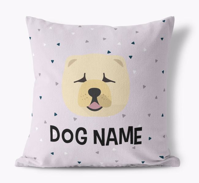 Triangle Pattern with {dogsName}'s Icon: Personalized Canvas Pillow